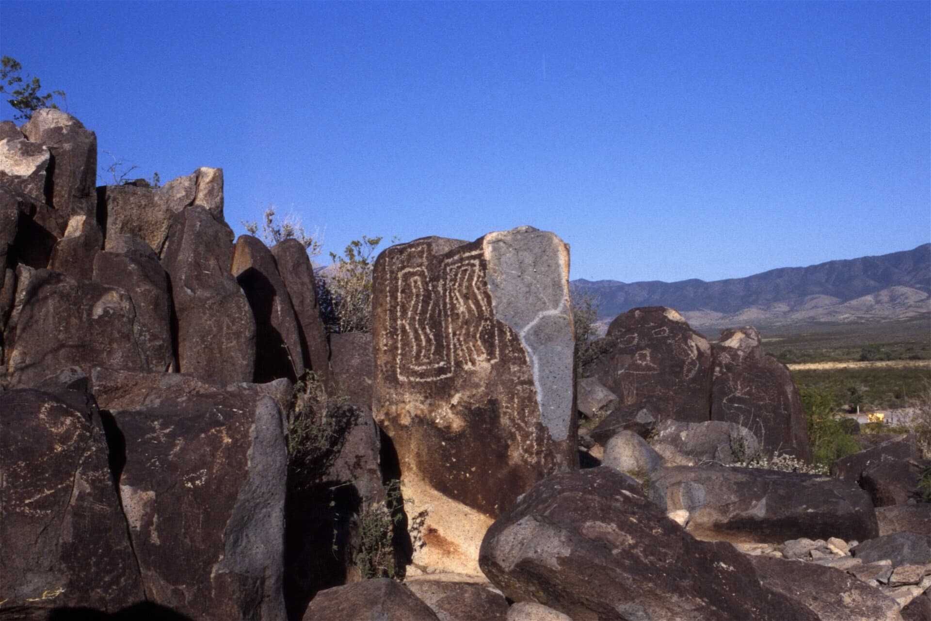 The petroglyph ridge above the Tularosa Basin at Three Rivers